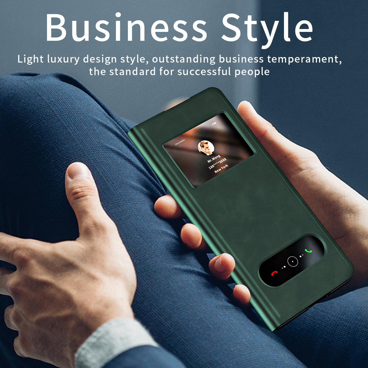 Samsung Galaxy Z Fold 8 Ultra Window Flip Case PU Leather Magnetic Stand Cover - Green