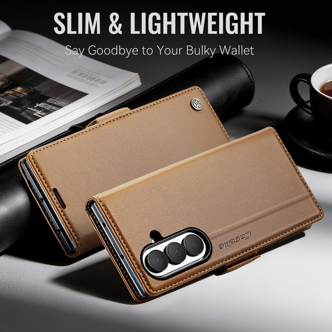 Samsung Galaxy Z Fold 8 Ultra CaseMe Retro Wallet Case [Brown]
