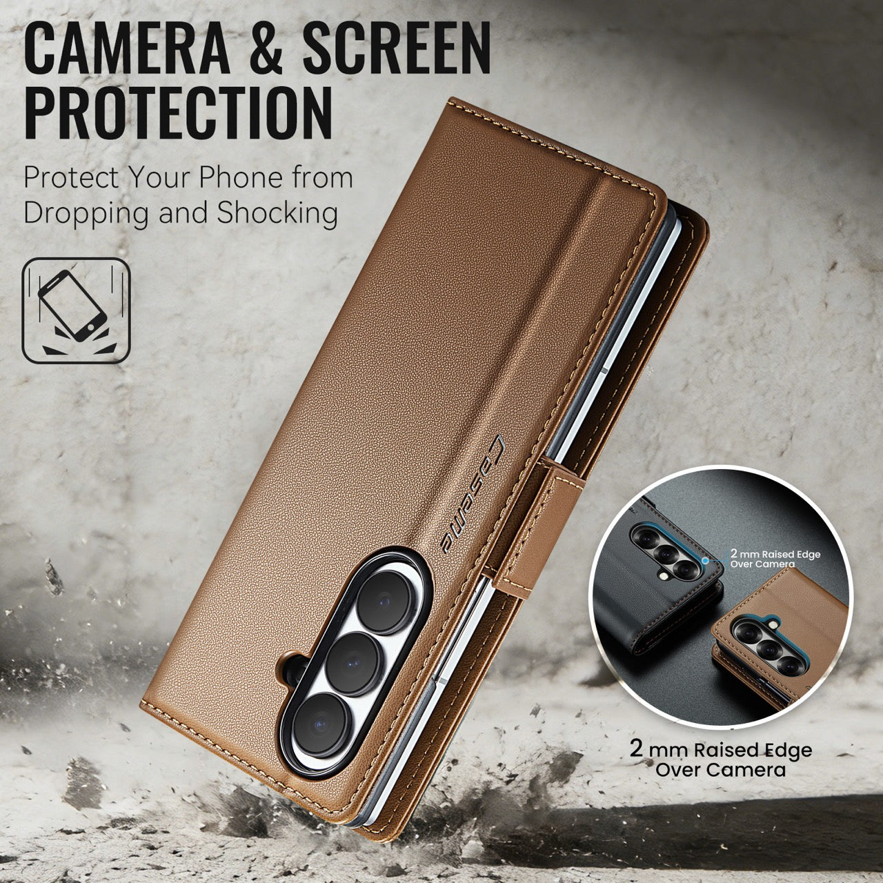 Samsung Galaxy Z Fold 8 Ultra CaseMe Retro Wallet Case [Brown]