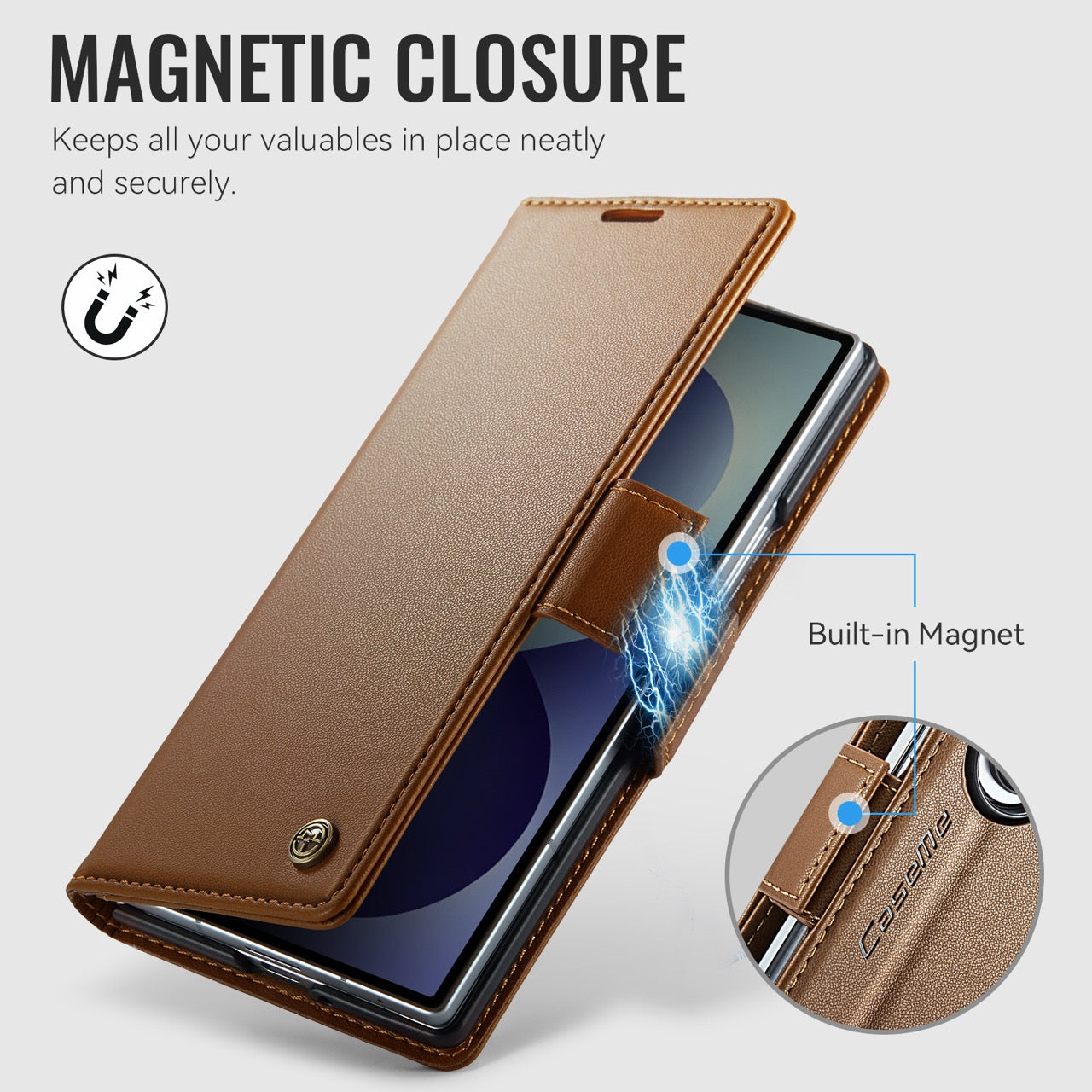 Samsung Galaxy Z Fold 8 Ultra CaseMe Retro Wallet Case [Brown]