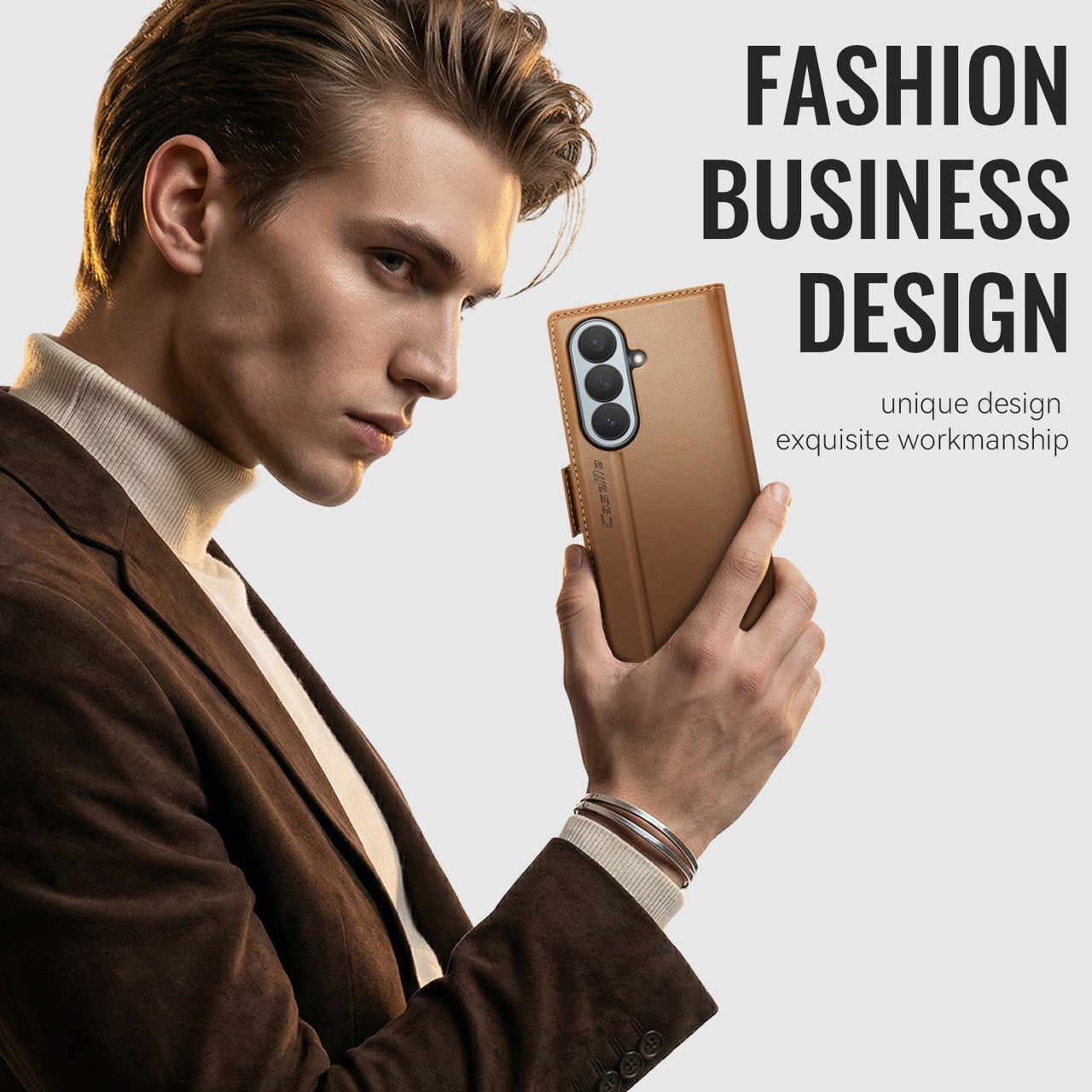 Samsung Galaxy Z Fold 8 Ultra CaseMe Retro Wallet Case [Brown]