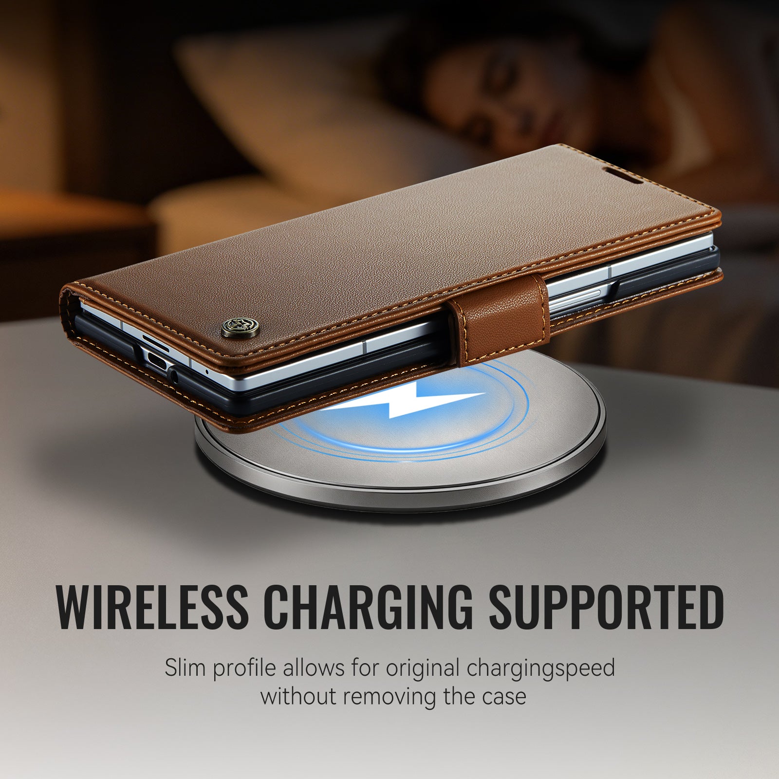 Samsung Galaxy Z Fold 8 Ultra CaseMe Retro Wallet Case [Brown]