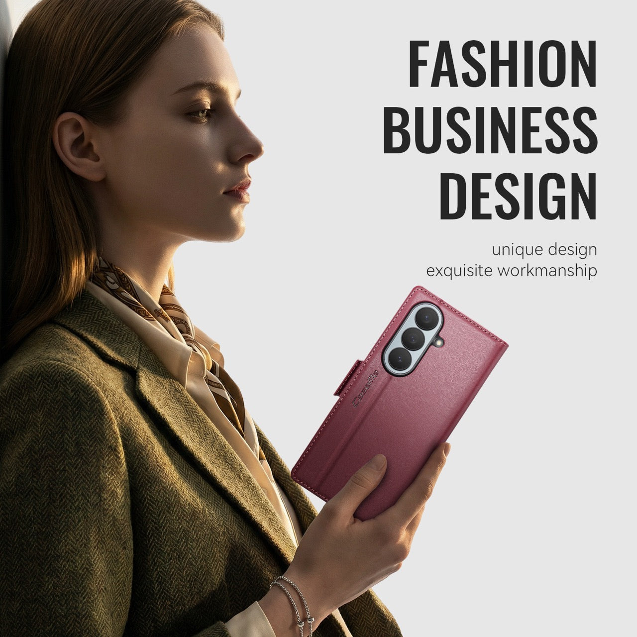 Samsung Galaxy Z Fold 8 Ultra CaseMe Retro Wallet Case [Maroon]
