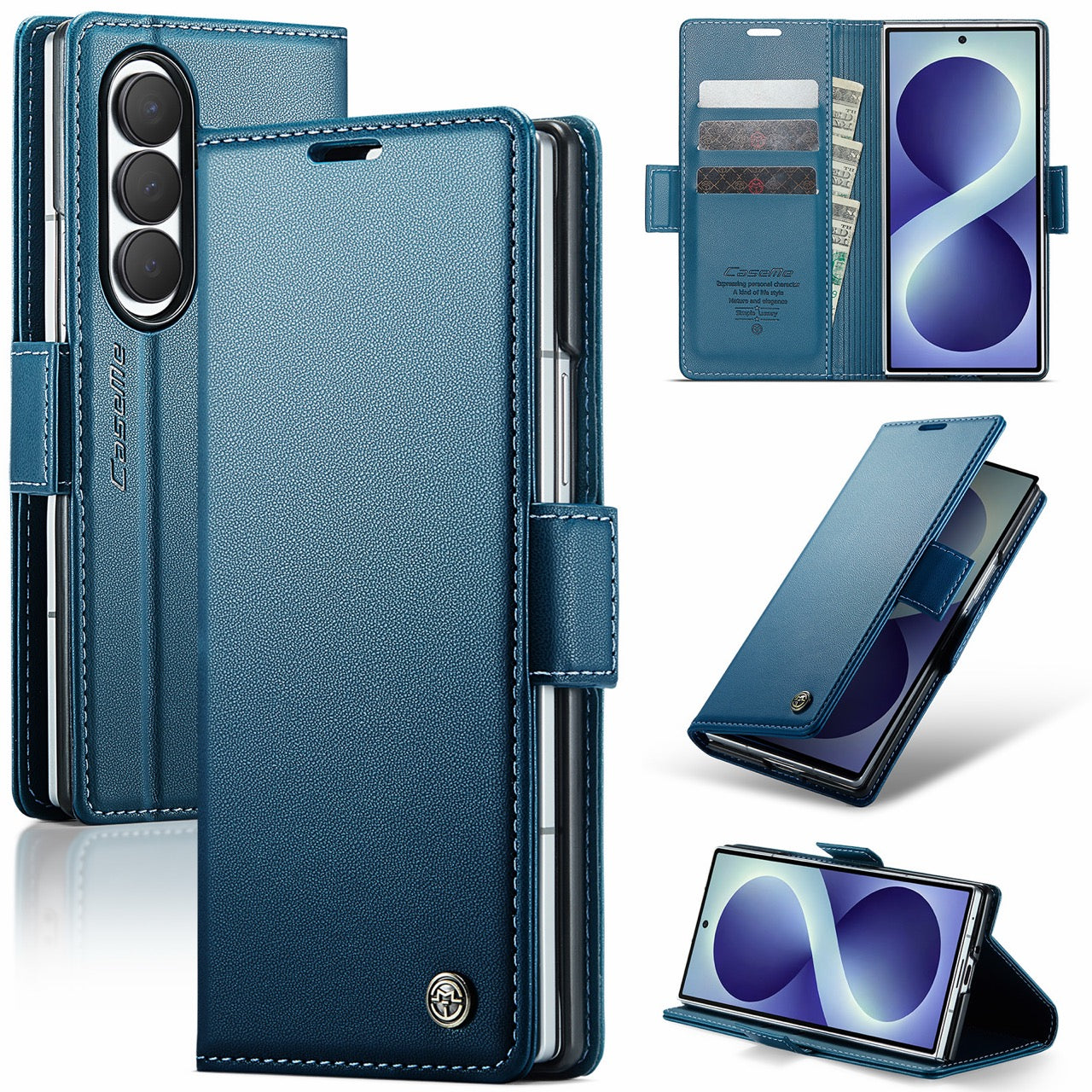 Samsung Galaxy Z Fold 8 Ultra CaseMe Retro Wallet Case [Navy]