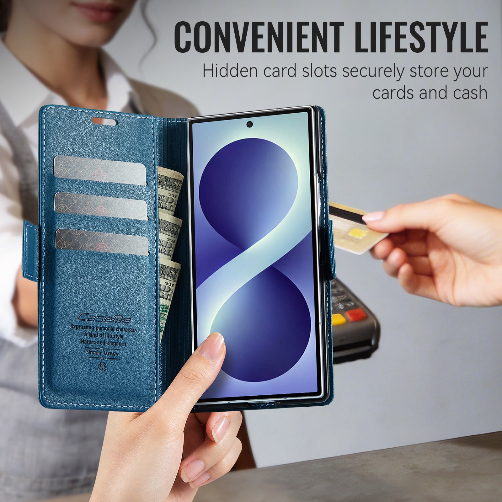 Samsung Galaxy Z Fold 8 Ultra CaseMe Retro Wallet Case [Navy]