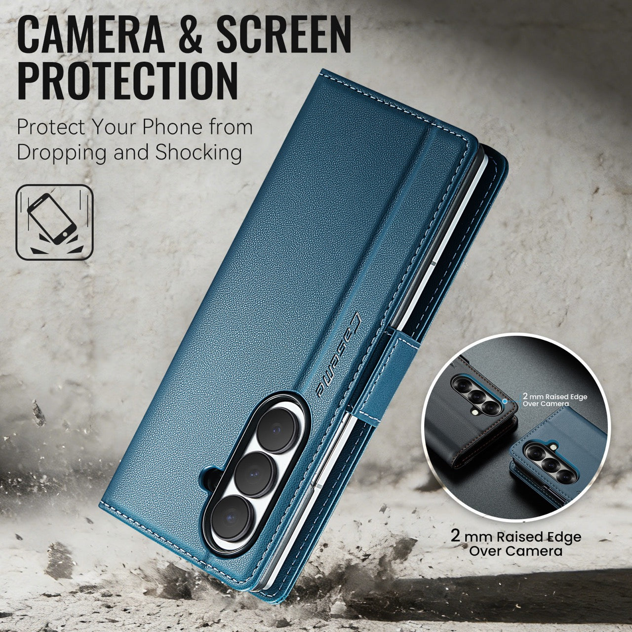 Samsung Galaxy Z Fold 8 Ultra CaseMe Retro Wallet Case [Navy]