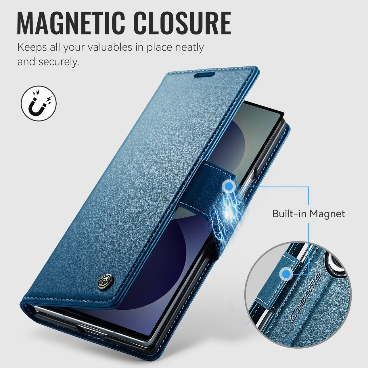 Samsung Galaxy Z Fold 8 Ultra CaseMe Retro Wallet Case [Navy]