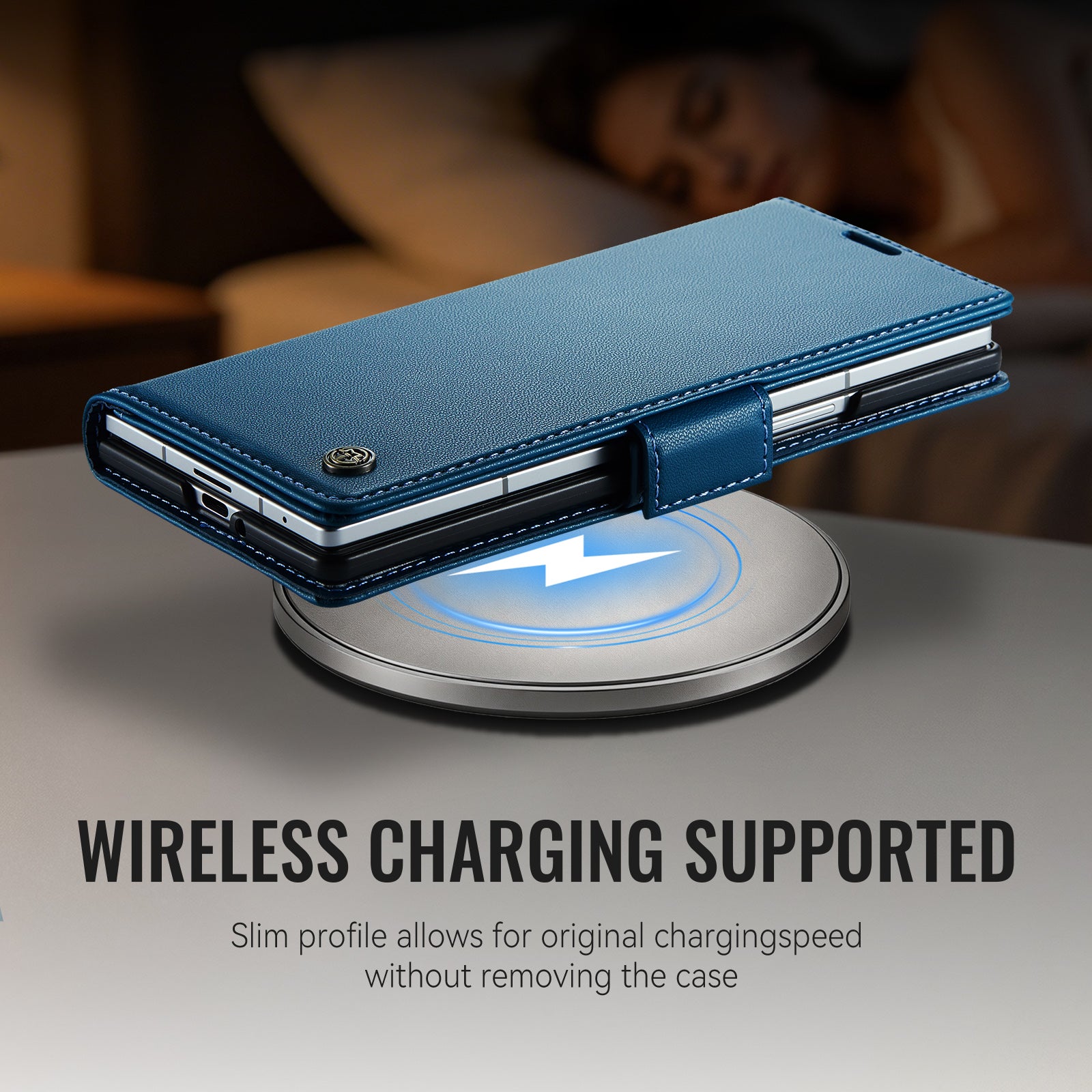 Samsung Galaxy Z Fold 8 Ultra CaseMe Retro Wallet Case [Navy]