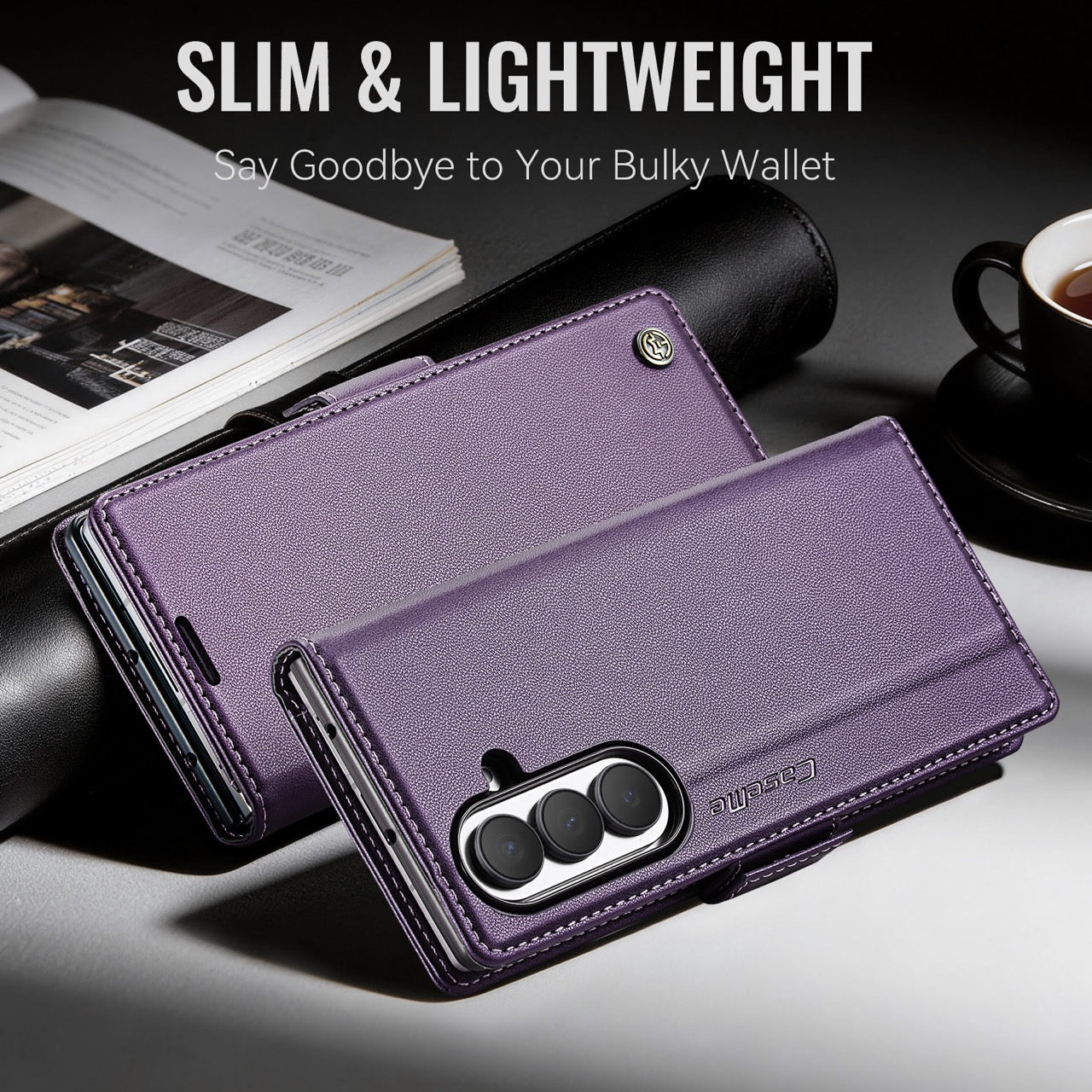 Samsung Galaxy Z Fold 8 Ultra CaseMe Retro Wallet Case [Purple]