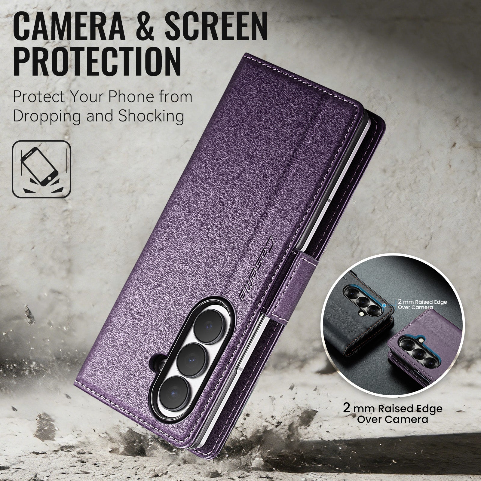Samsung Galaxy Z Fold 8 Ultra CaseMe Retro Wallet Case [Purple]