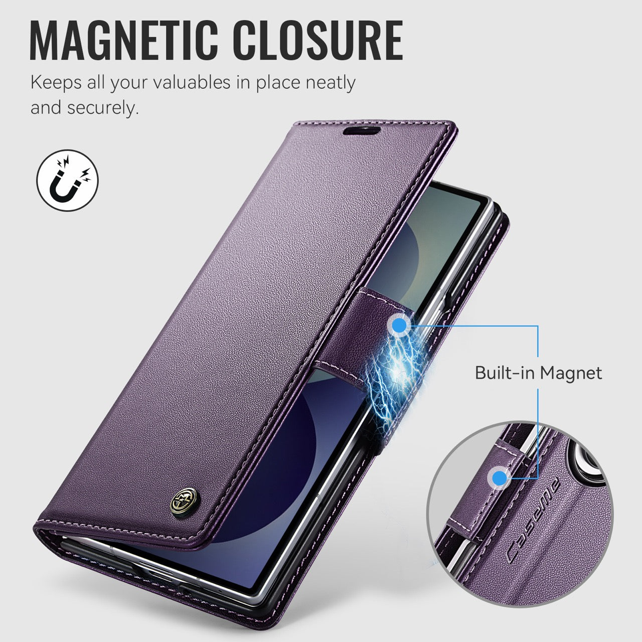 Samsung Galaxy Z Fold 8 Ultra CaseMe Retro Wallet Case [Purple]