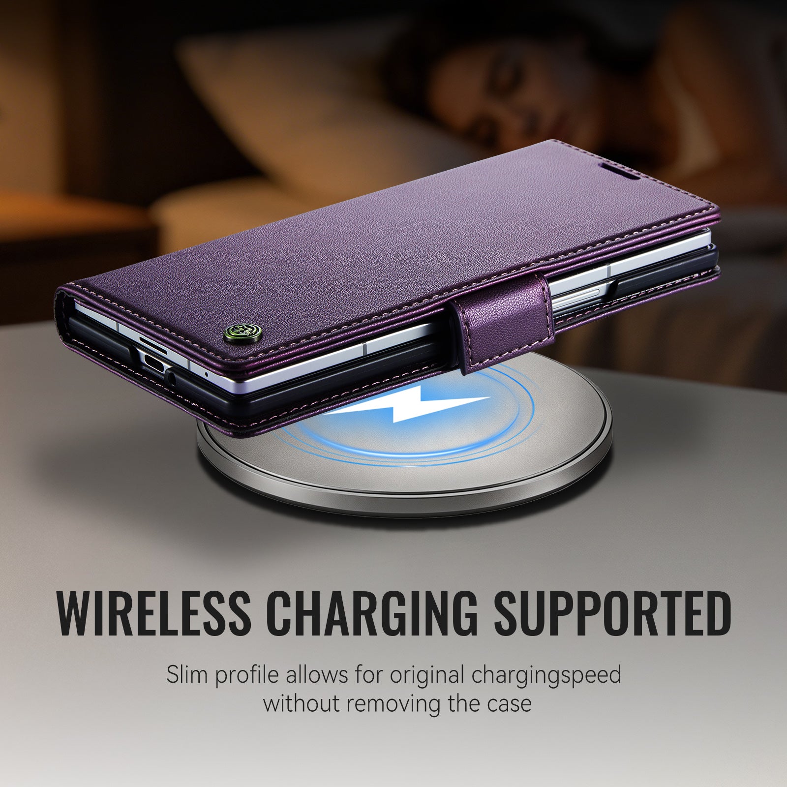 Samsung Galaxy Z Fold 8 Ultra CaseMe Retro Wallet Case [Purple]
