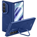 Samsung Galaxy Z Fold 8 Ultra Magnetic Skin-Feel Case - Hinge Shield & Lens Ring Stand [Navy] - Navy