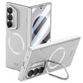 Samsung Galaxy Z Fold 8 Ultra Magnetic Skin-Feel Case - Hinge Shield & Lens Ring Stand [Grey] - Grey