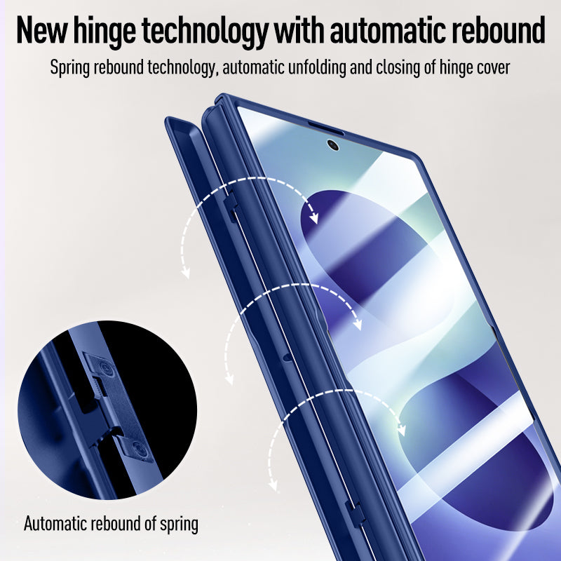 Samsung Galaxy Z Fold 8 Ultra Magnetic Skin-Feel Case - Hinge Shield & Lens Ring Stand [Black]