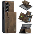 DG.MING Magnetic Business Leather Case for Galaxy Z Fold 7 - with Detachable Wallet [Coffee] - Coffee