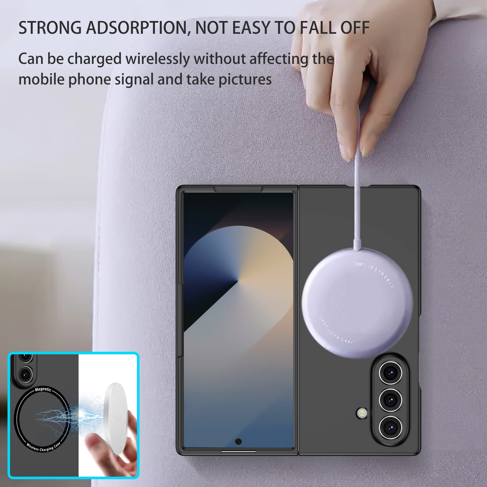 Samsung Galaxy Z Fold 7 Magnetic Ring Case [Black]