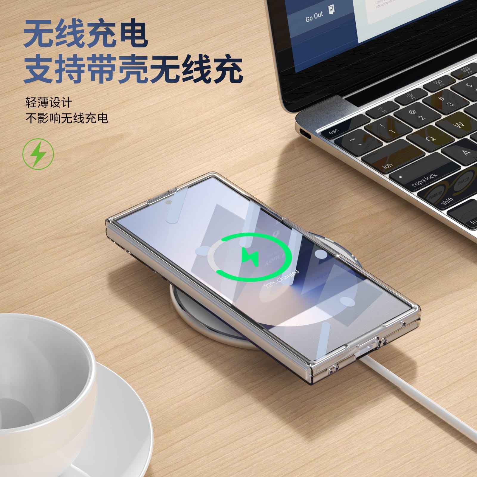 Clear 360°Rotating Magnetic Ring Stand Case for Samsung Galaxy Z Fold 7 with Tempered Glass [Blue]