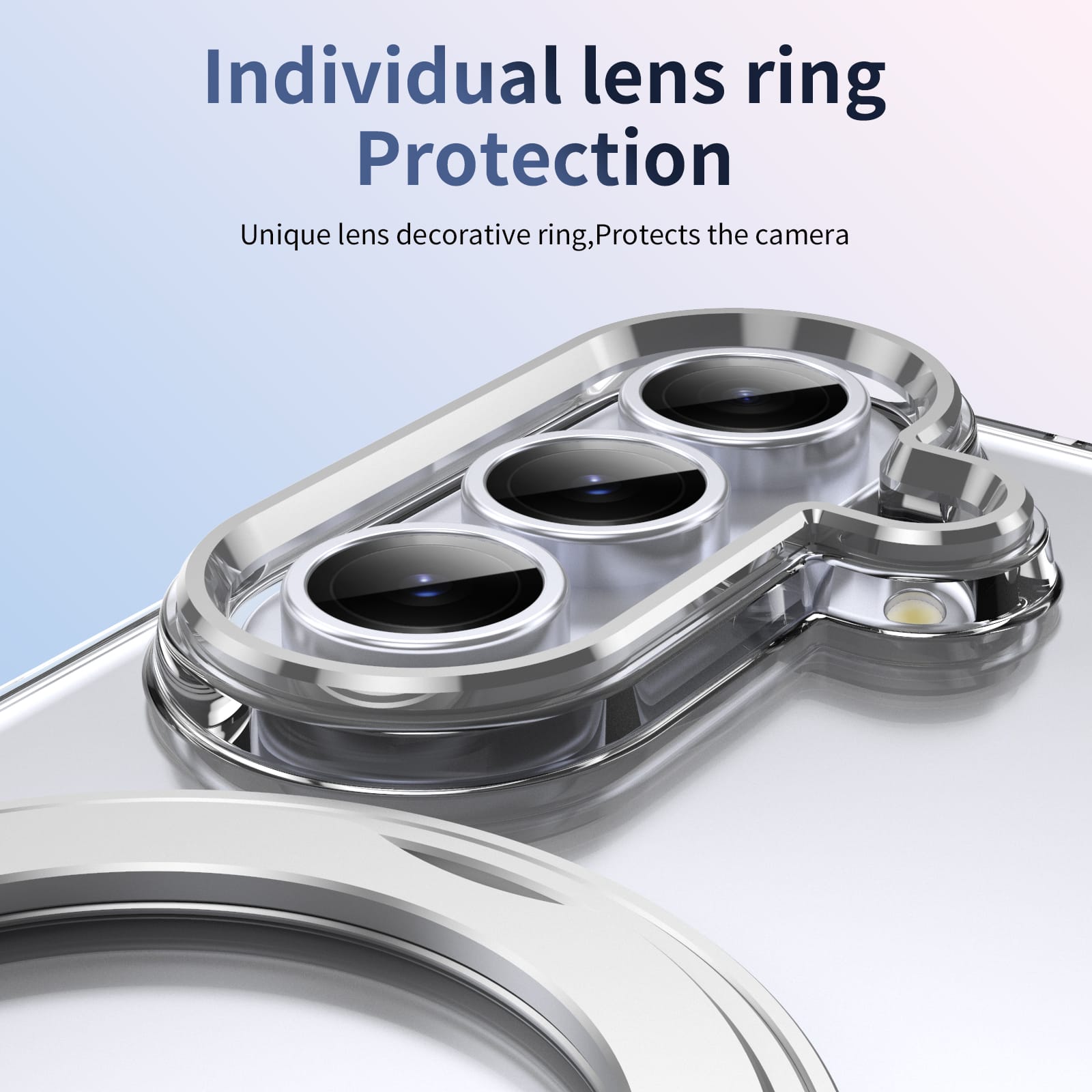 Clear 360°Rotating Magnetic Ring Stand Case for Samsung Galaxy Z Fold 7 with Tempered Glass[Silver]