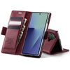 Vintage PU Leather Wallet Case with Hinge Protection for Samsung Galaxy Z Fold 7 [Maroon] - Maroon