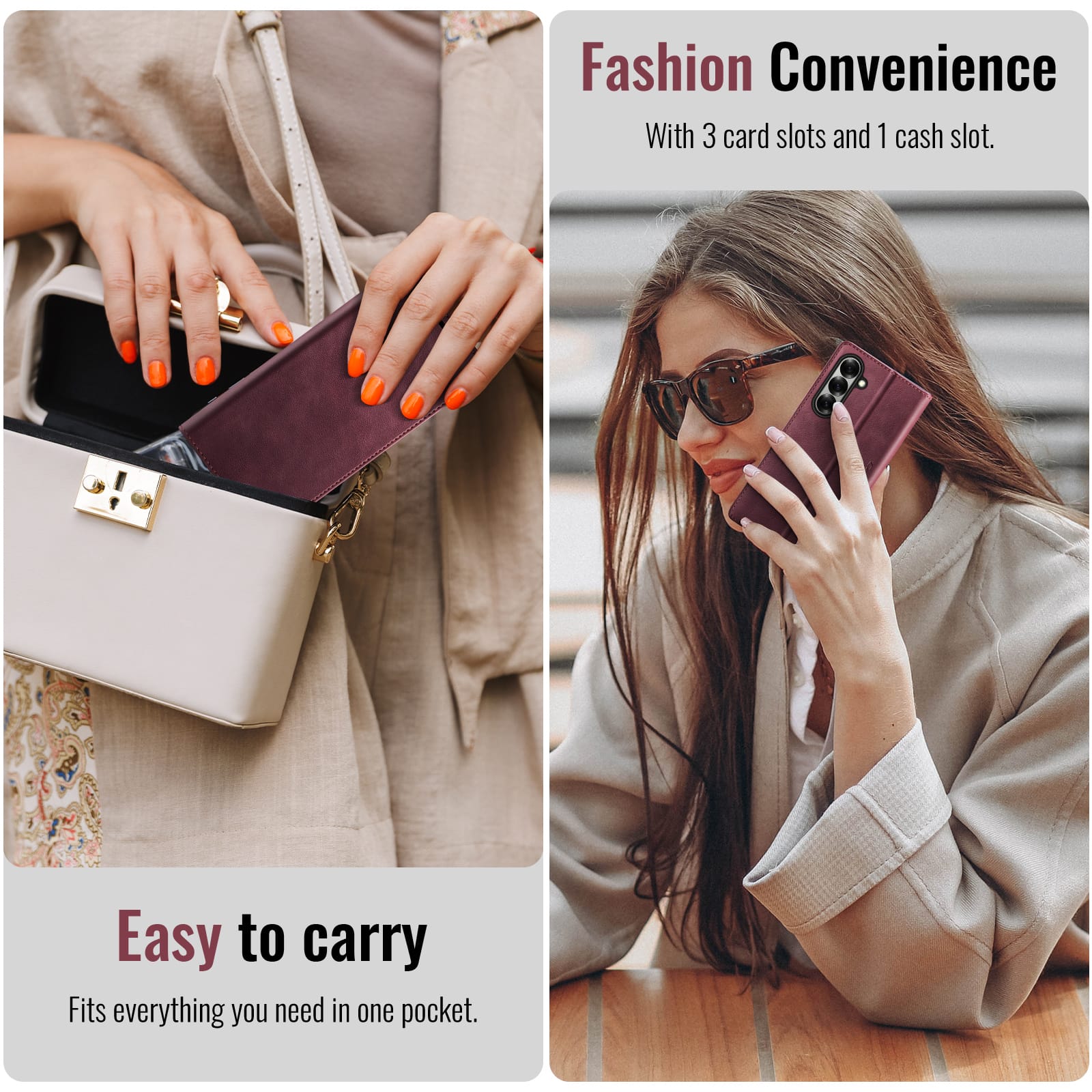 Vintage PU Leather Wallet Case with Hinge Protection for Samsung Galaxy Z Fold 7 [Maroon]
