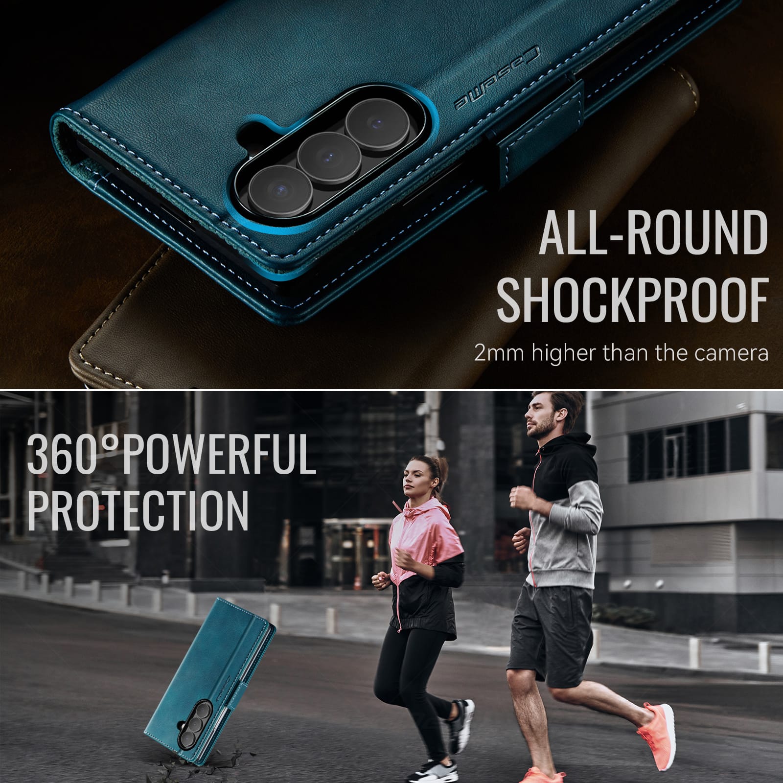 Vintage PU Leather Wallet Case with Hinge Protection for Samsung Galaxy Z Fold 7 [Navy]