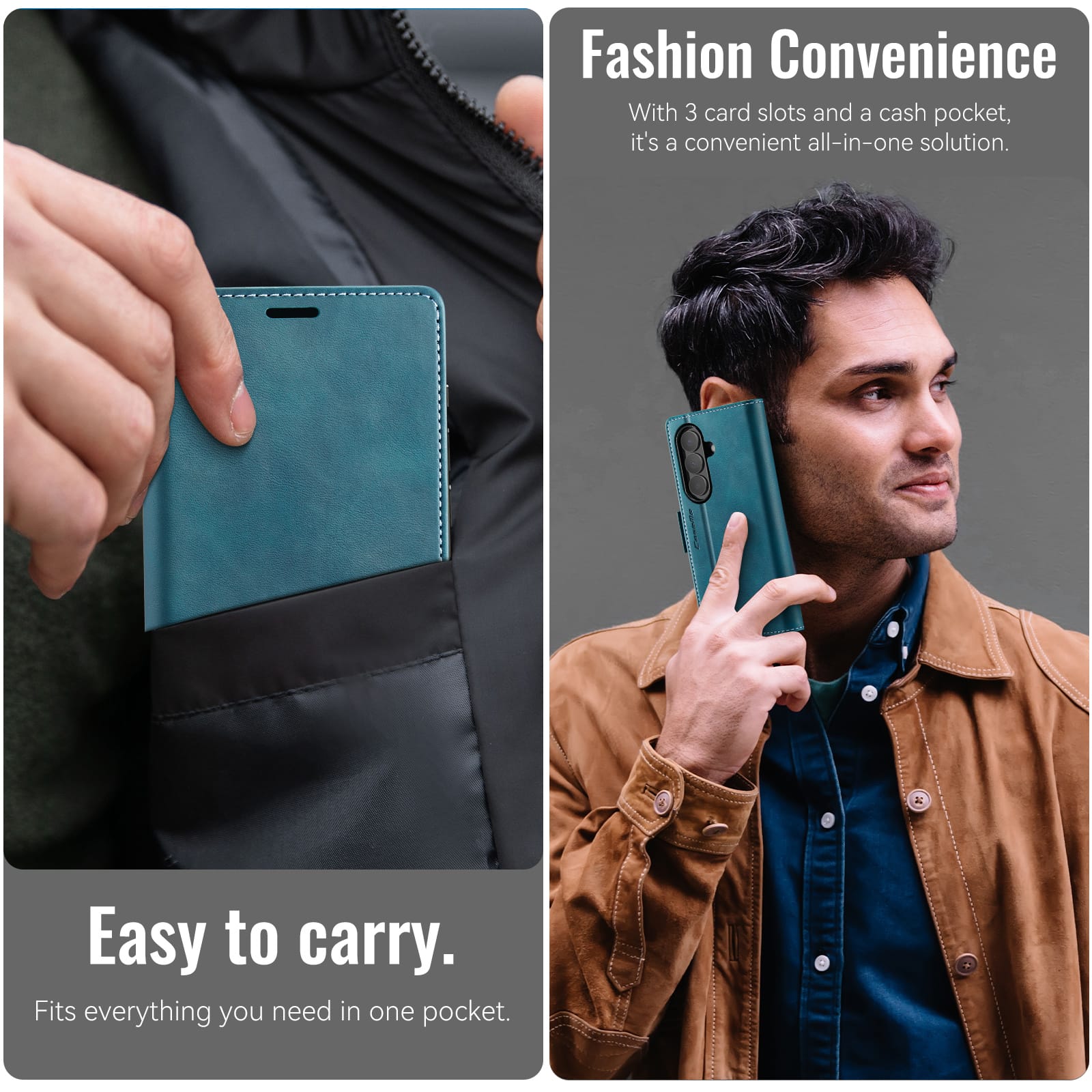 Vintage PU Leather Wallet Case with Hinge Protection for Samsung Galaxy Z Fold 7 [Navy]