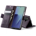Vintage PU Leather Wallet Case with Hinge Protection for Samsung Galaxy Z Fold 7 [Purple] - Purple