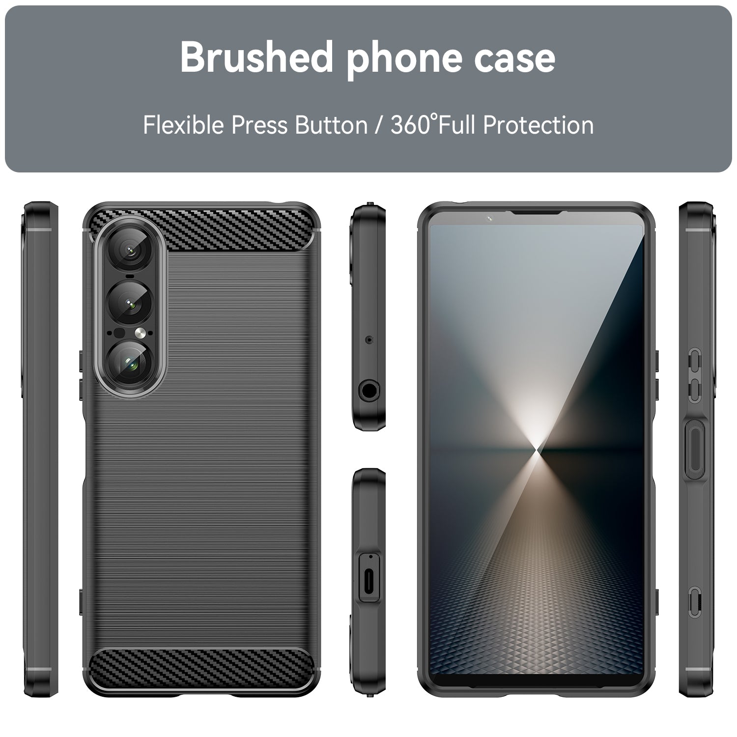 Sony Xperia 1 VII Carbon Fibre Brushed Case [Black]