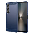 Sony Xperia 1 VII Carbon Fibre TPU Case Slim Shockproof Cover Navy - Navy