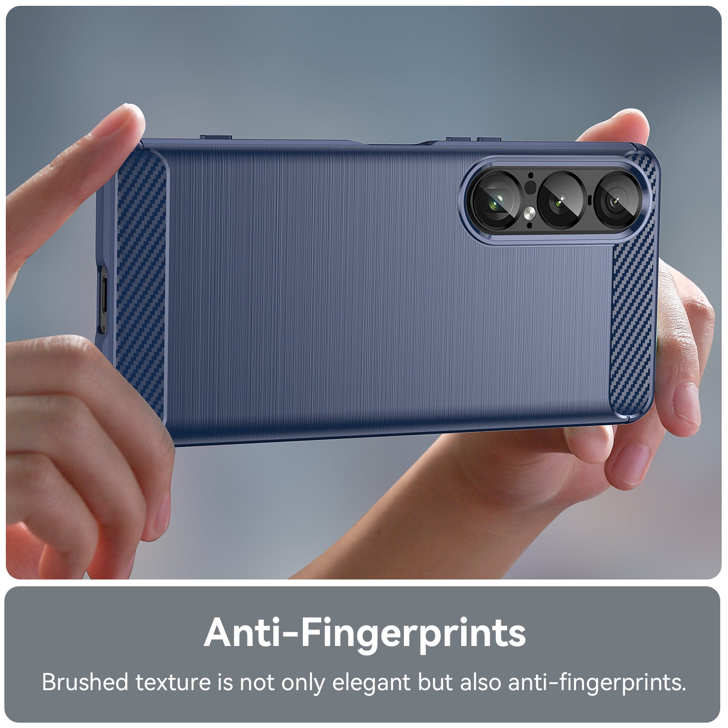 Sony Xperia 1 VII Carbon Fibre Brushed Case [Navy]