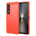 Sony Xperia 1 VII Carbon Fibre TPU Case Slim Shockproof Cover Red - Red