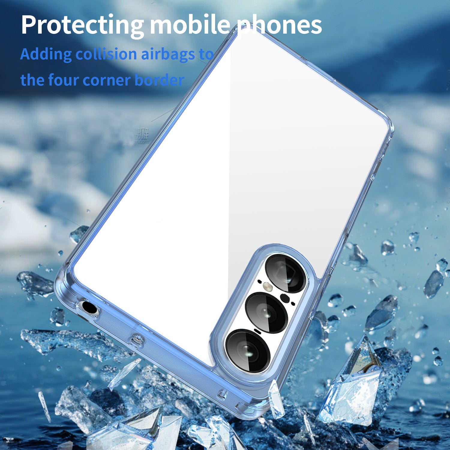 Sony Xperia 1 VII Soft TPU Bumper Case [Clear Blue]