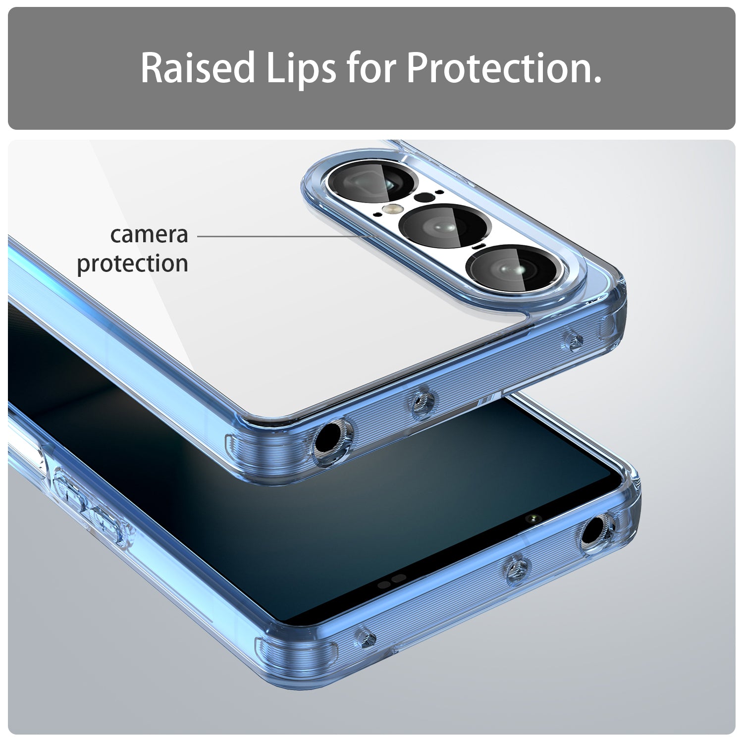 Sony Xperia 1 VII Soft TPU Bumper Case [Clear Blue]