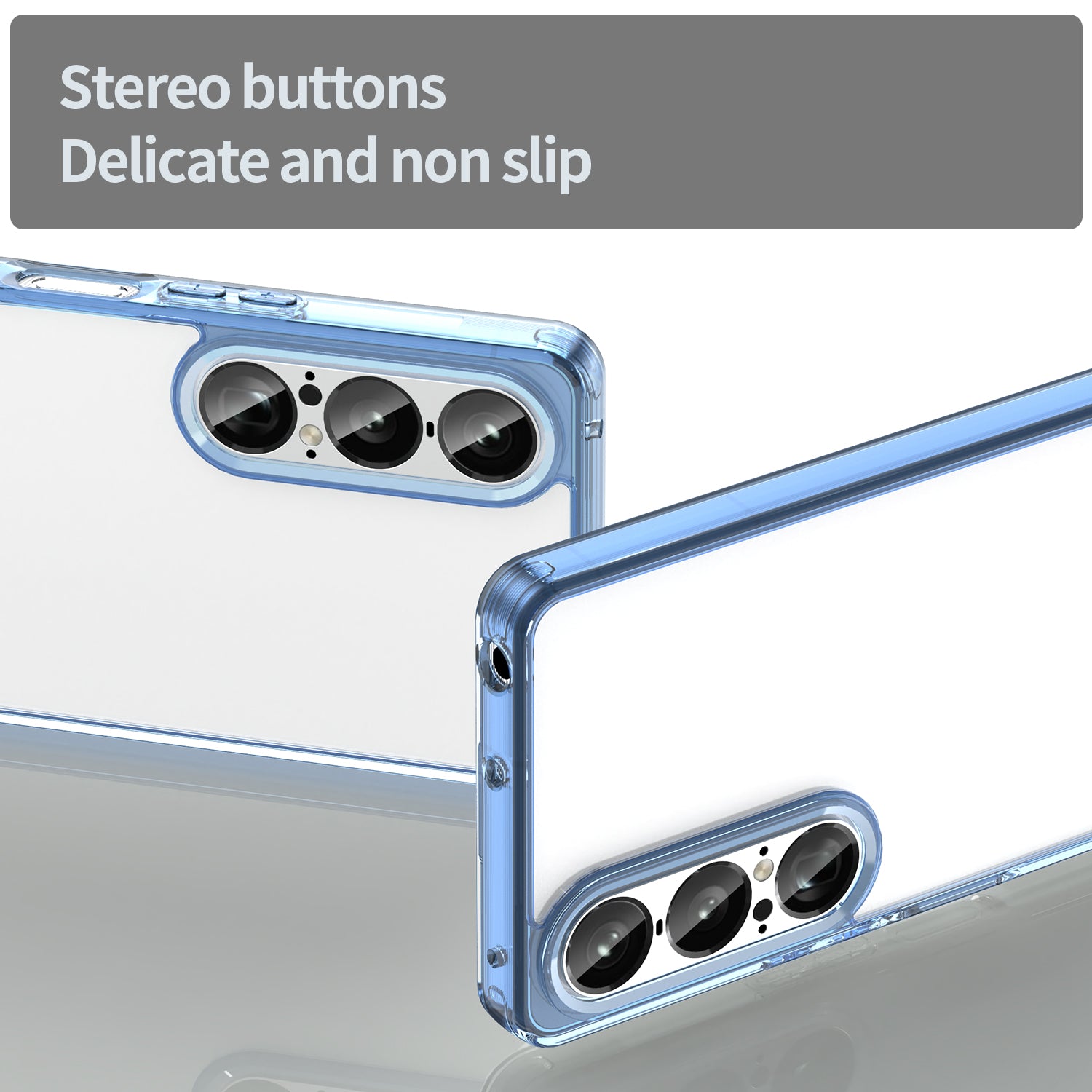 Sony Xperia 1 VII Soft TPU Bumper Case [Clear Blue]