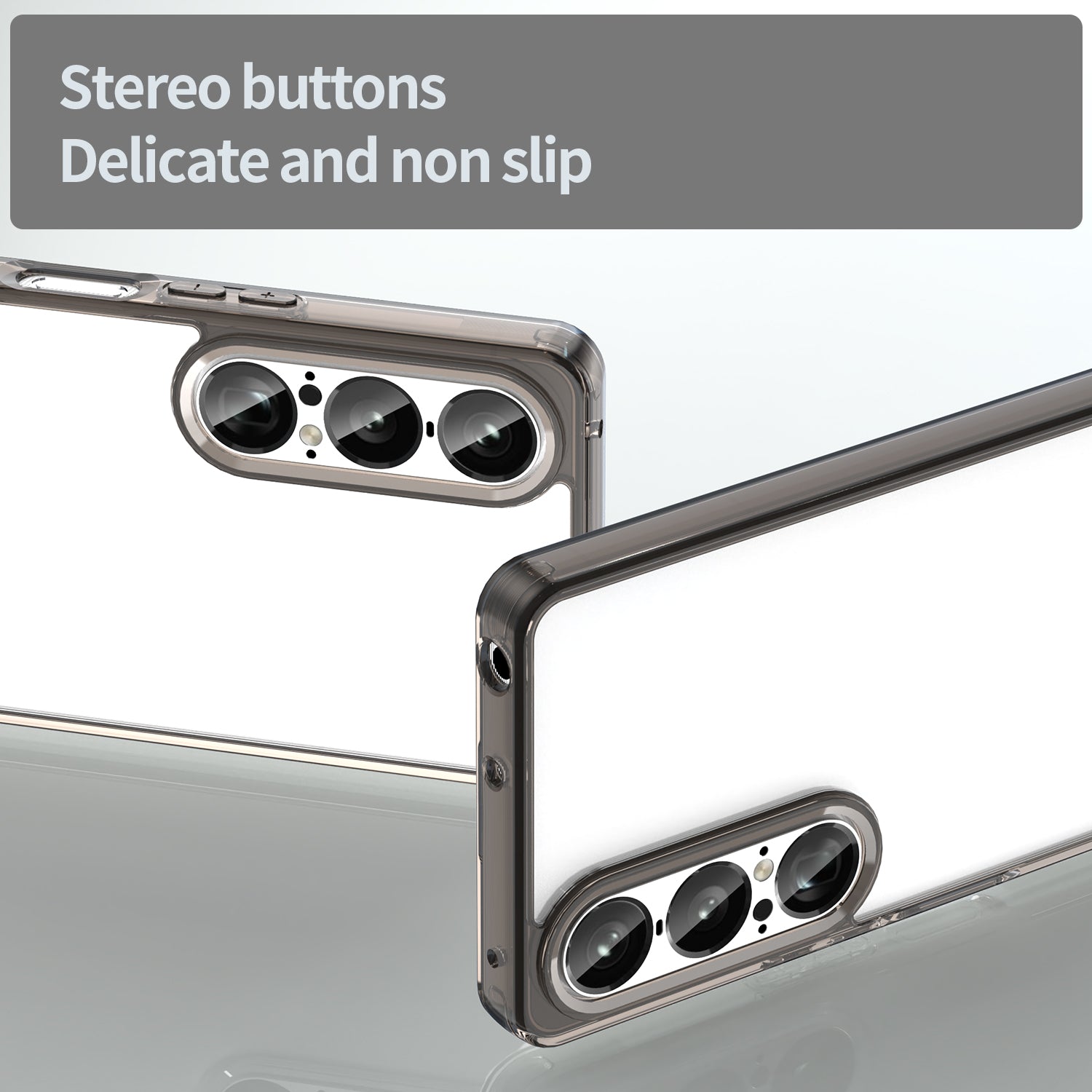 Sony Xperia 1 VII Soft TPU Bumper Case [Clear Grey]