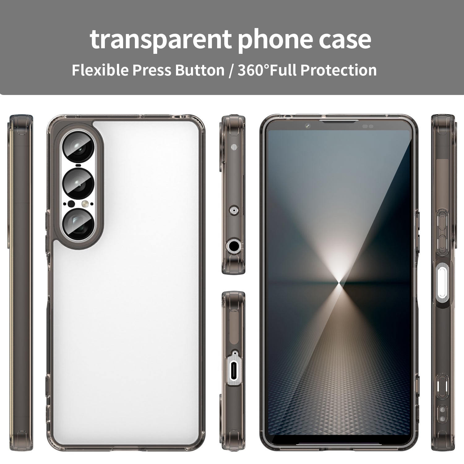 Sony Xperia 1 VII Soft TPU Bumper Case [Clear Grey]