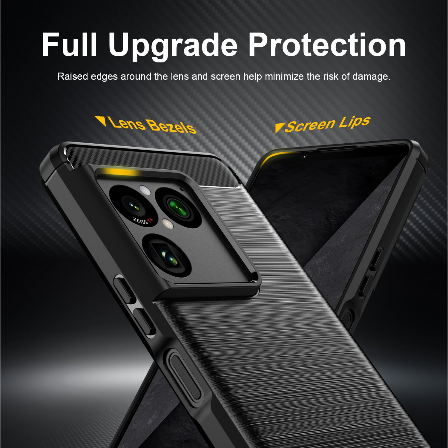 Sony Xperia 1 VIII Carbon Fibre TPU Case Slim Shockproof Cover Black