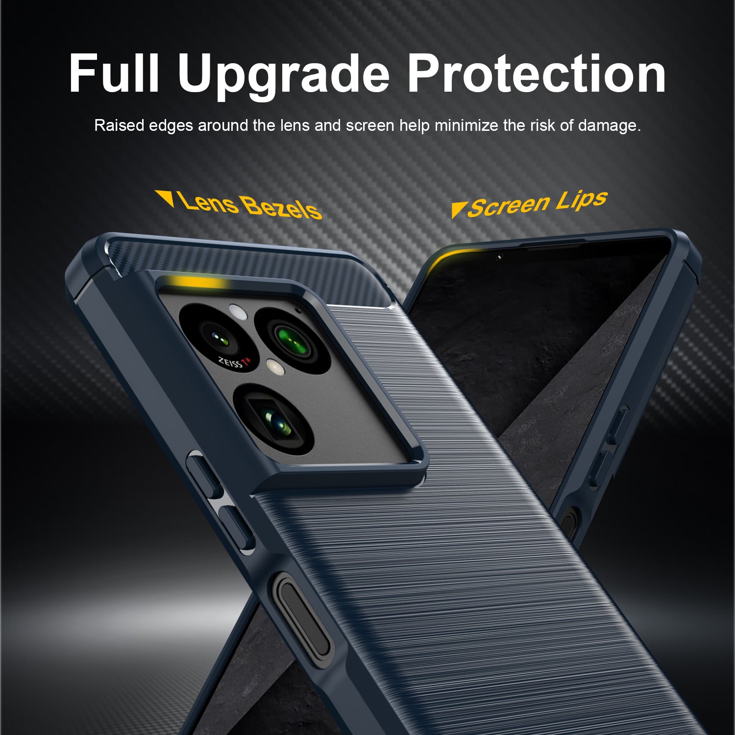 Sony Xperia 1 VIII Carbon Fibre TPU Case Slim Shockproof Cover Navy