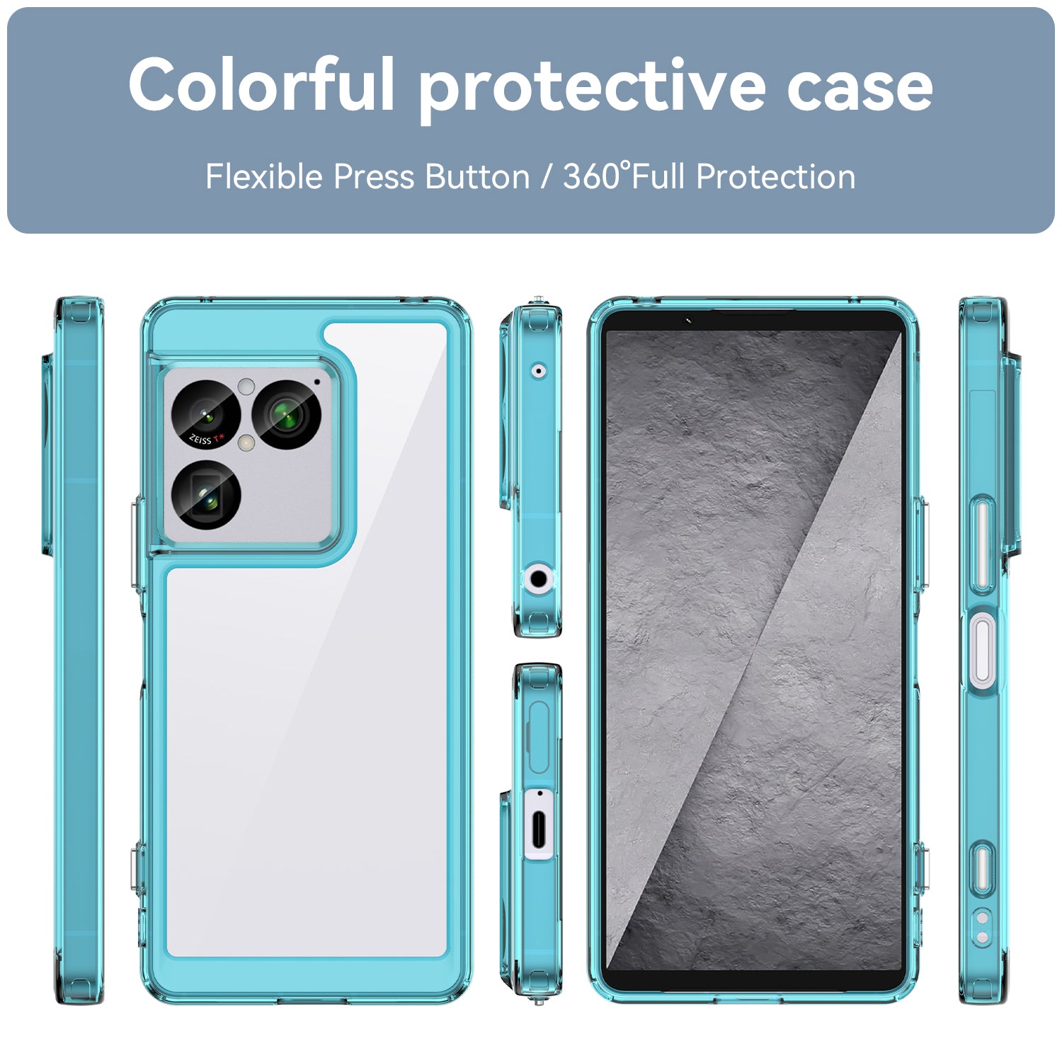 Sony Xperia 1 VIII Soft TPU Bumper Shockproof Cover Case [Clear Blue]