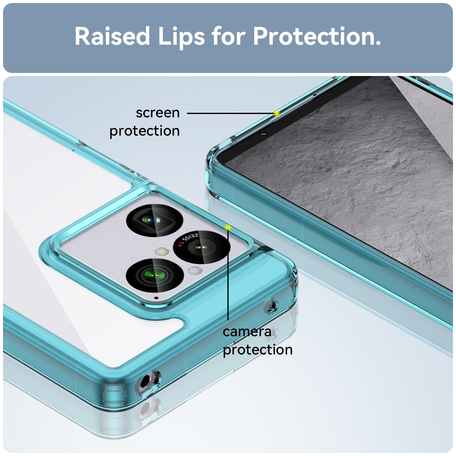 Sony Xperia 1 VIII Soft TPU Bumper Shockproof Cover Case [Clear Blue]