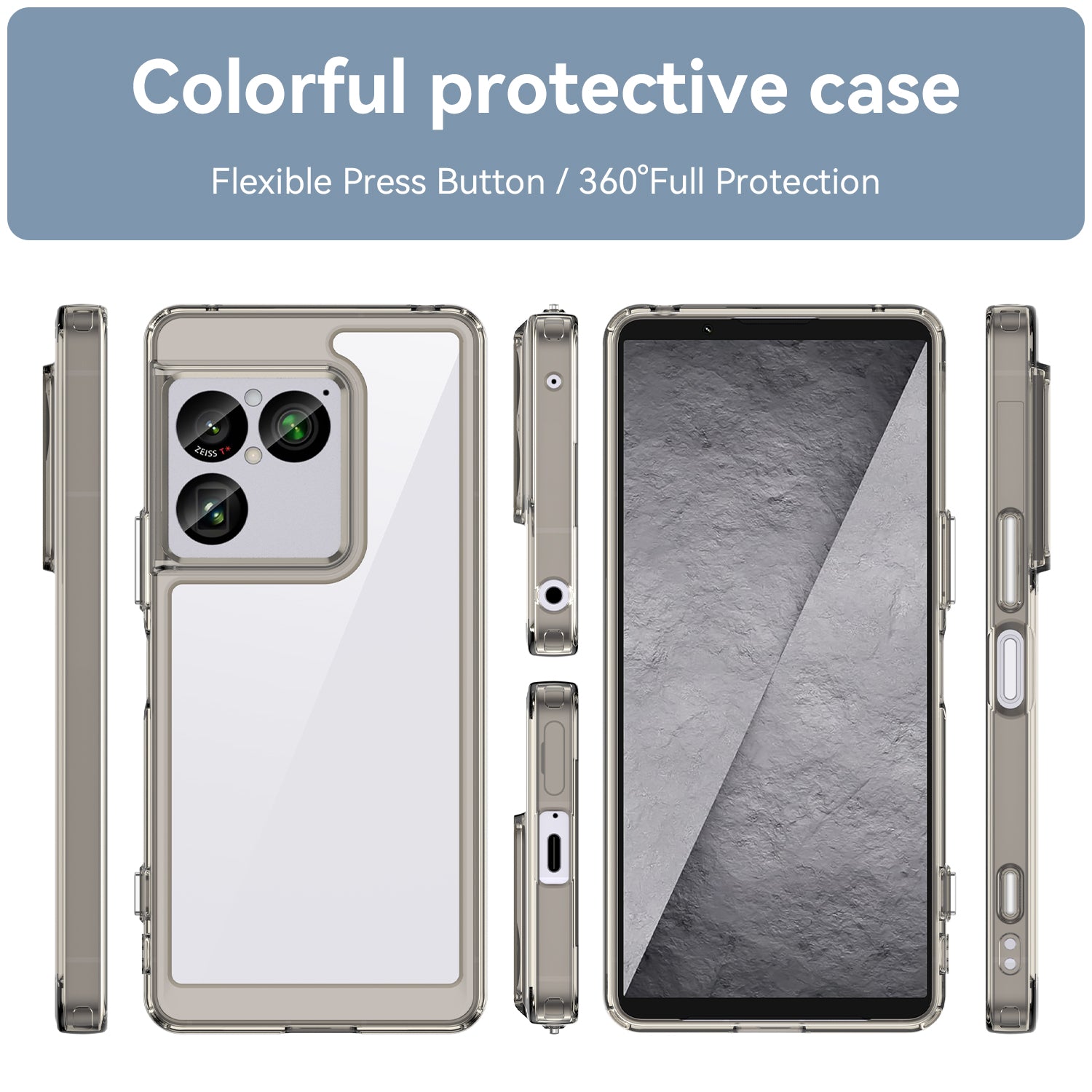 Sony Xperia 1 VIII Soft TPU Bumper Shockproof Cover Case [Clear Grey]