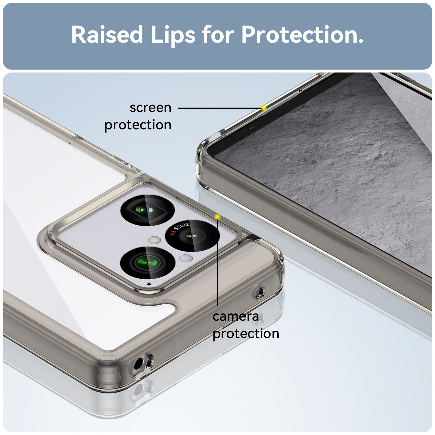 Sony Xperia 1 VIII Soft TPU Bumper Shockproof Cover Case [Clear Grey]