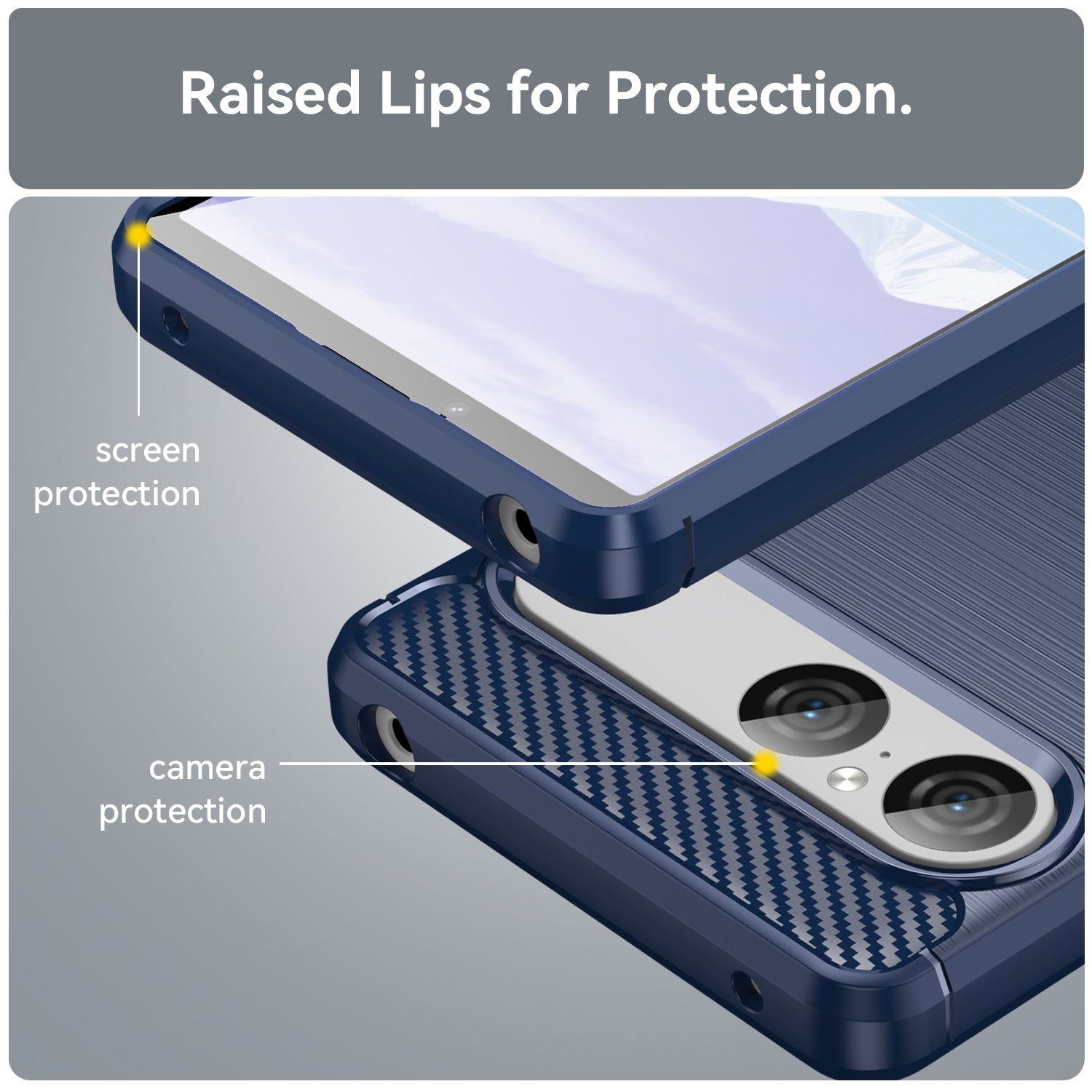 Sony Xperia 10 VII Carbon Fibre Brushed Case [Navy]