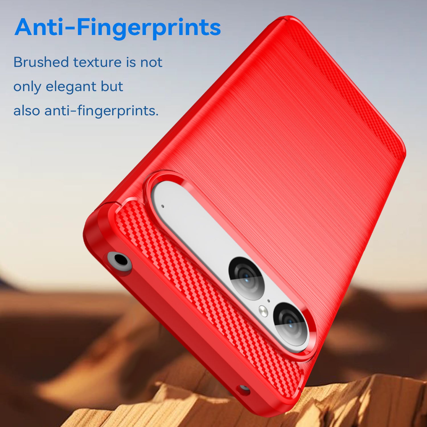 Sony Xperia 10 VII Carbon Fibre Brushed Case [Red]