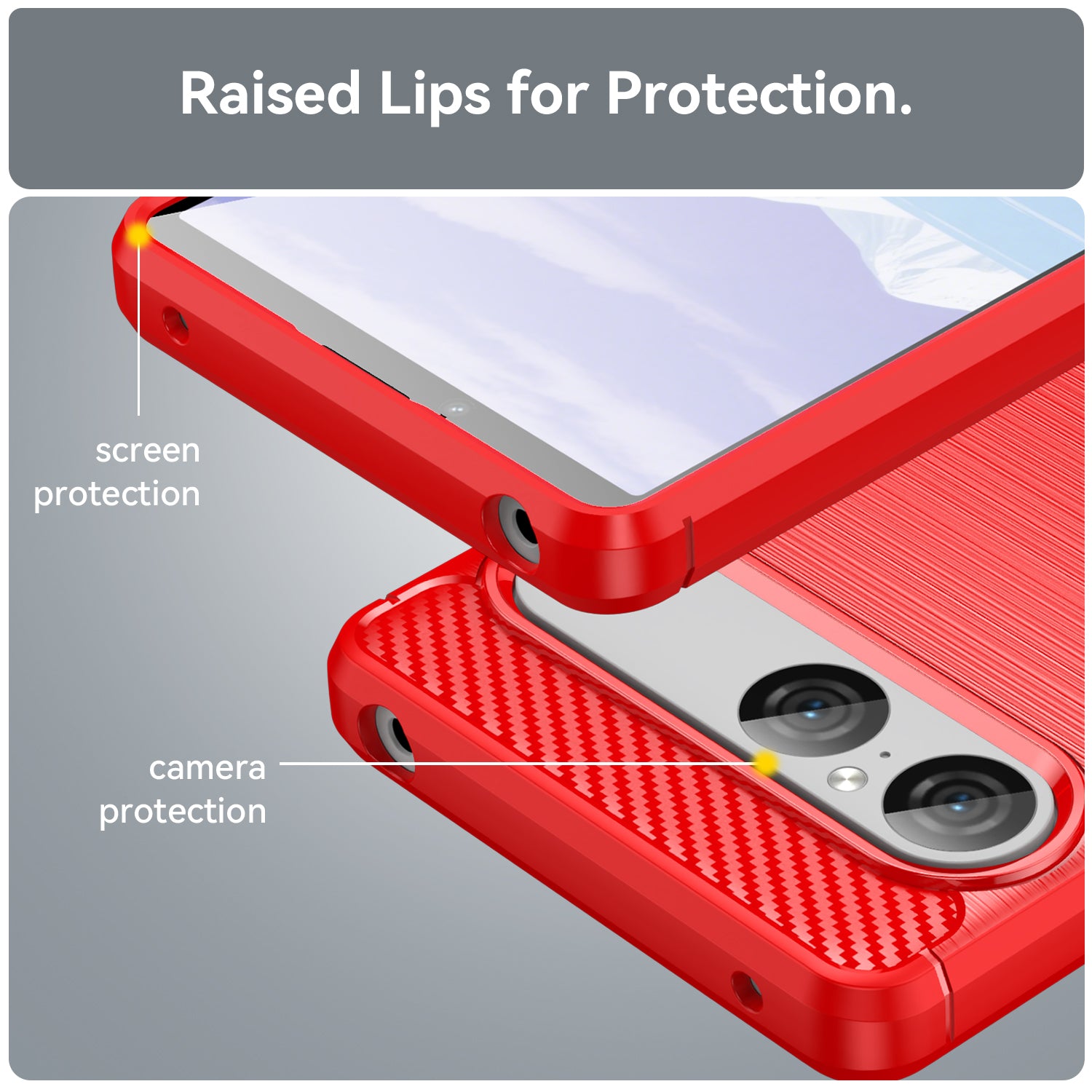 Sony Xperia 10 VII Carbon Fibre Brushed Case [Red]