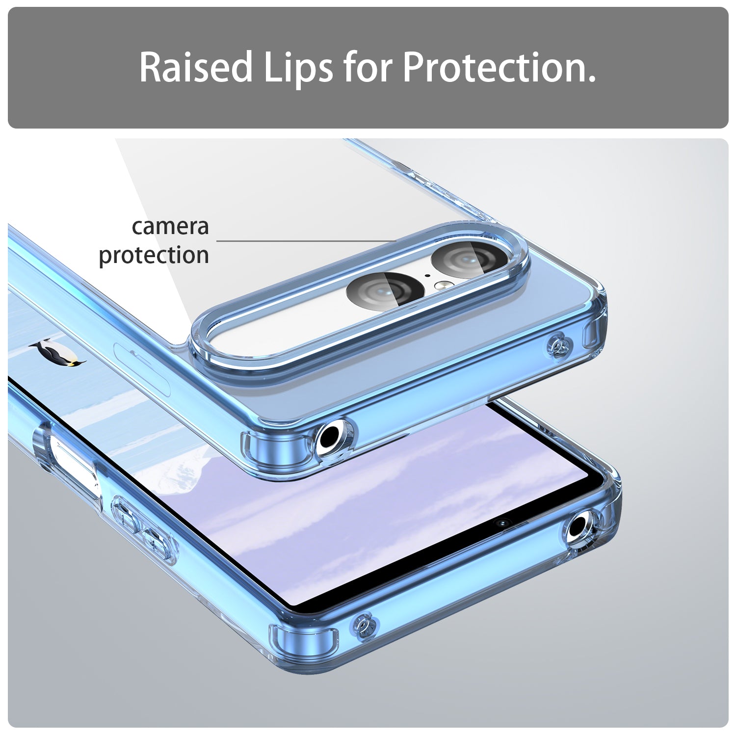 Sony Xperia 10 VII Soft TPU Bumper Case [Clear Blue]