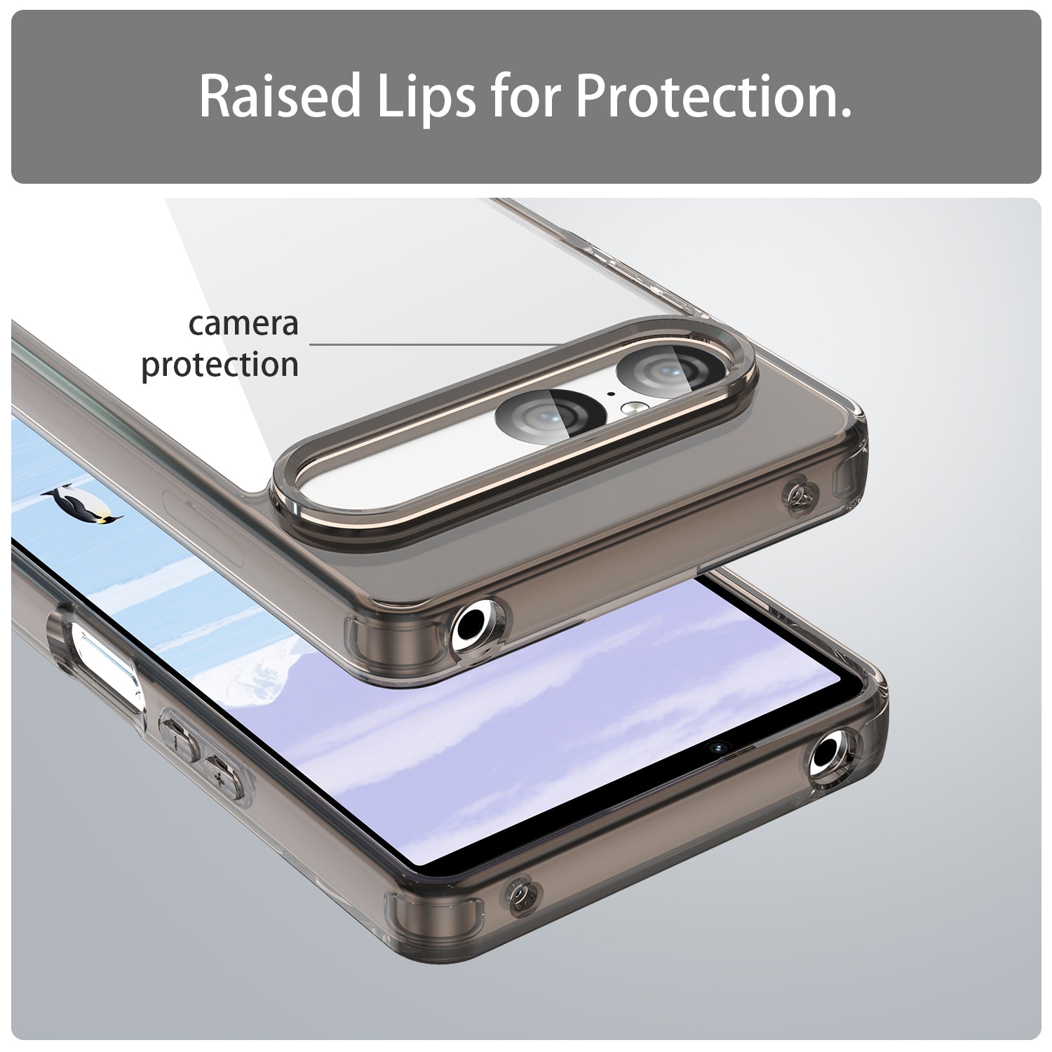 Sony Xperia 10 VII Soft TPU Bumper Case [Clear Grey]