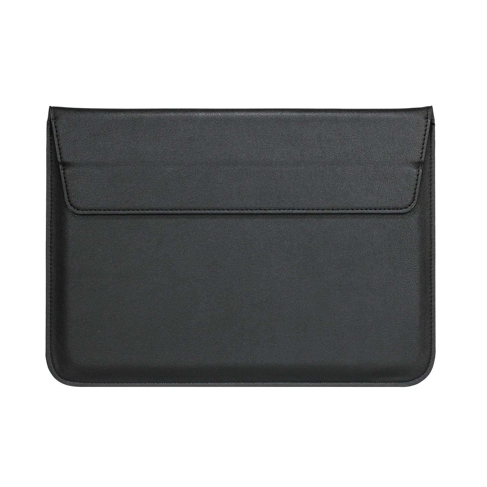 11-12" Laptop Sleeve with Foldable Stand - Premium PU Leather - Black