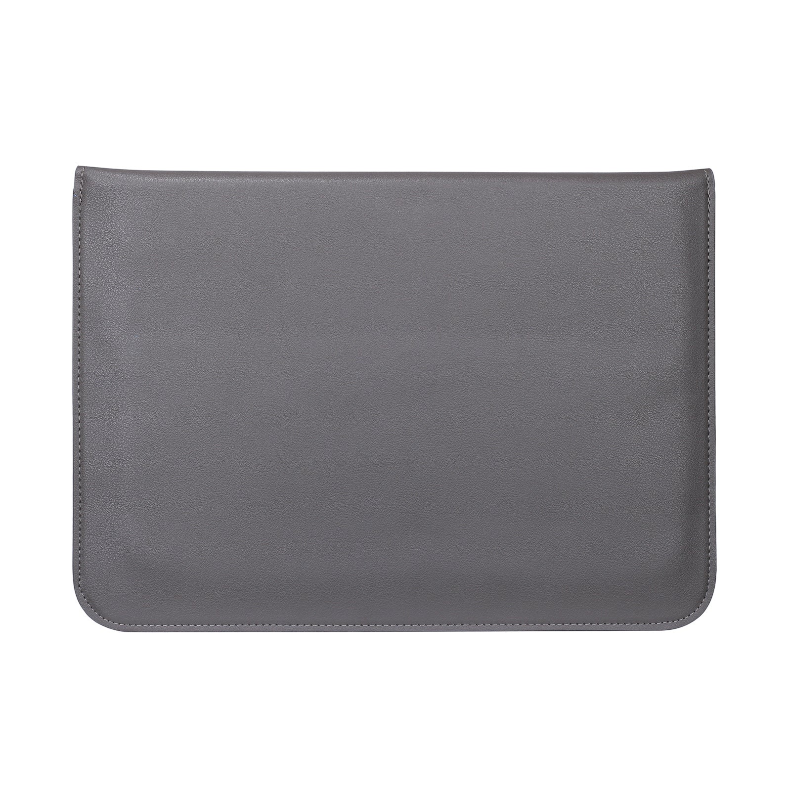 15-16" Laptop Sleeve with Foldable Stand - Premium PU Leather - Grey